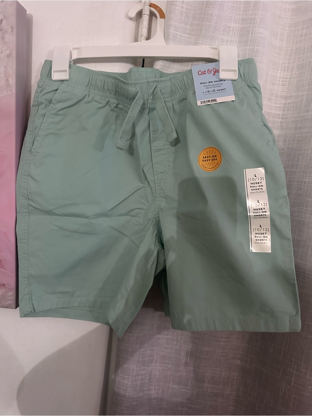 Cat & Jack Mint Green Athletic Drawstring Shorts